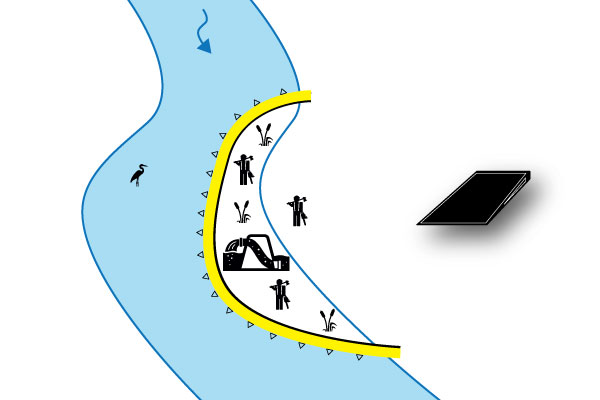 batardeaux-parallele-riviere-water-gate-megasecureurope bjälksättning parallellt med floden