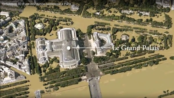 översvämningssimulering i Paris